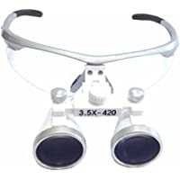 Dentist Silver Dental Surgical Medical Binocular Loupes 3.5X 420mm Optical Glass